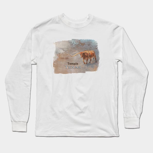 Longhorn Bull Temple Long Sleeve T-Shirt by Elisabeth Lucas